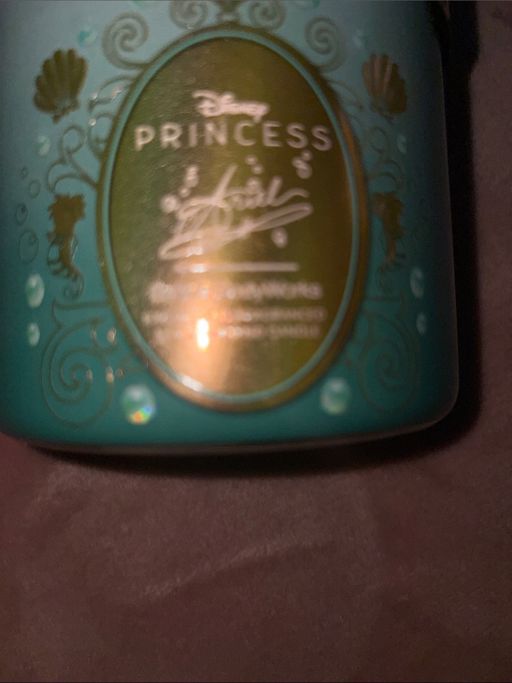 Bath & Body Works Ariel Disney Princess Teal & Gold Candle - Picture 3 of 4